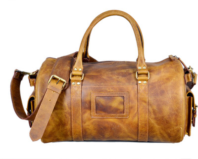 leather castle LC-TB-01 Small Travel Bag - 46X16X26 CM.(Tan)