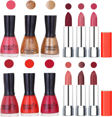 Aroma Care Wholesale Rate Combo of Nail Polish and Rythm Lipstick 391(Set of 12)