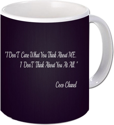 Maison N Mode I Don’t Care Coffee Ceramic Mug(330 ml), Multicolor