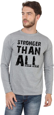 SayItLoud Printed Men's Round Neck Grey T-Shirt