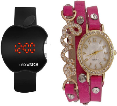 COSMIC LOVE BRACELET WITH BLACK APPLE LED combo led party wear diamond studded Watch - For Men & Women
COSMIC LOVE BRACELET WITH BLACK APPLE LED combo led party wear diamond studded Watch - For Men & Women