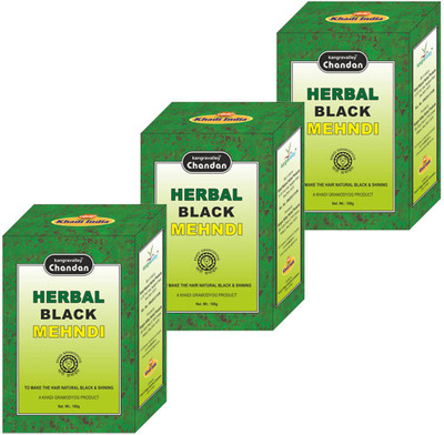 Khadi Chandan Herbal Black Mehndi (Pack of 3)(300 g)
