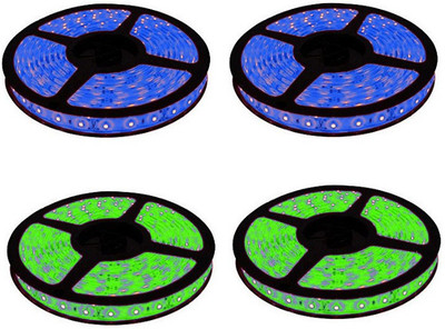 Home Delight 197 inch Blue, Green Rice Lights(Pack of 4)
