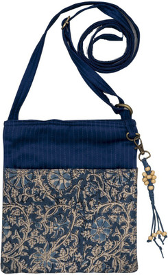 Kalamkari Women Casual Blue Cotton Sling Bag