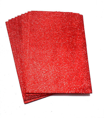 SelectionWorld Glitter Foam Sheets (Pack Of 10, Red)