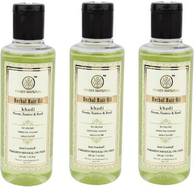 Khadi Natural Organic Neem, Teatree & Basil Hair Oil SLS & Paraben Free Hair Oil(630 ml)