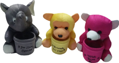 Aparshi Elephant, Monkey and Teddy stuffed soft toy pen holder (Pack of 3) - 18 cm(Multicolor)
Aparshi Elephant, Monkey and Teddy stuffed soft toy pen holder (Pack of 3) - 18 cm(Multicolor)