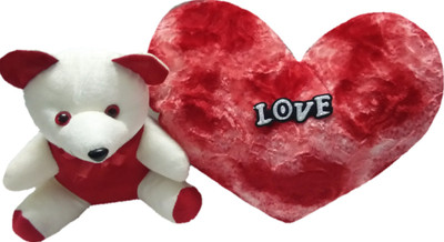 Aparshi Lovable 50 cm heart and 24 cm Teddy soft toy (Combo pack of 2) LHT4 - 50 cm(Multicolor)