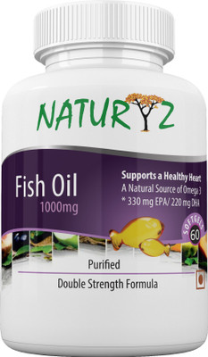 NATURYZ Fish Oil 1000mg 60 Softgels Double Strength Omega-3 (EPA 330/DHA 220)(60 No)
NATURYZ Fish Oil 1000mg 60 Softgels Double Strength Omega-3 (EPA 330/DHA 220)(60 No)