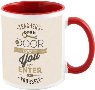 AllUPrints Teachers Day Gifts Design 11 Red Ceramic Mug(325 ml)