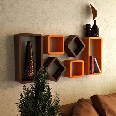 Goodwill MDF Wall Shelf(Number of Shelves - 6)
