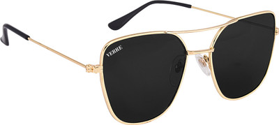 Verre Retro Square, Wayfarer Sunglasses(Black)