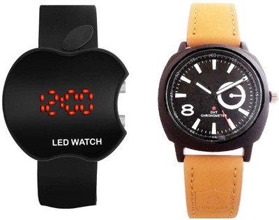 sooms combo light brown Belt artificial chronograph dial with black apple led Watch - For Men
sooms combo light brown Belt artificial chronograph dial with black apple led Watch - For Men