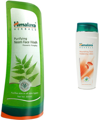 Himalaya Purifying Neem Face Wash, Intensive Face Moisturizing Lotion(Set of)