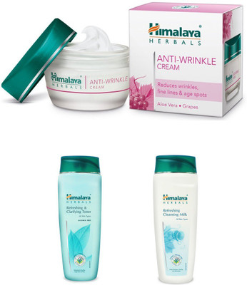 Himalaya Anti Wrinkle Cream, Refreshing & Clarifying Toner, Refreshing Cleansing Milk(Set of)
Himalaya Anti Wrinkle Cream, Refreshing & Clarifying Toner, Refreshing Cleansing Milk(Set of)
