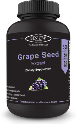 Sinew Nutrition Grape Seed Extract - (60 Capsules) 500 mg per Serving, 100 % Veg, Pure & Natural Dietary Supplement(60 No)
Sinew Nutrition Grape Seed Extract - (60 Capsules) 500 mg per Serving, 100 % Veg, Pure & Natural Dietary Supplement(60 No)