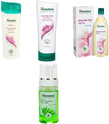 Himalaya anti hair fall shampoo, anti hair fall conditioner, anti hair fall hair oil, neem foaming face wash(Set of 4)
Himalaya anti hair fall shampoo, anti hair fall conditioner, anti hair fall hair oil, neem foaming face wash(Set of 4)