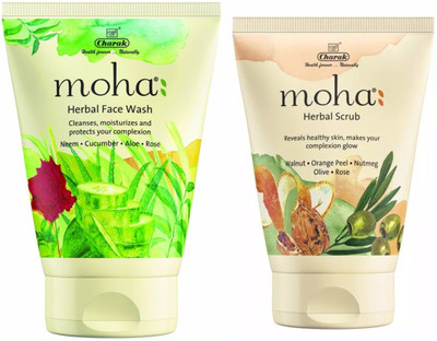 Moha Herbal Face Wash & Herbal Scrub Combo (100gm + 100 gm)(Set of 2)