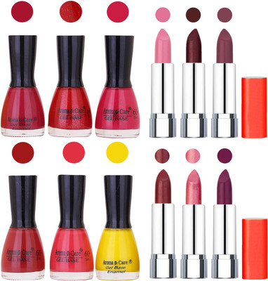 Aroma Care Wholesale Rate Combo of Nail Polish and Rythm Lipstick 482(Set of 12)