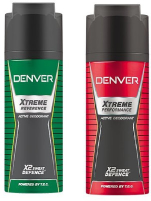 Denver Xtreme Reverence And Performance Active Deodorant X2 Sweat Defence 150ML Each Body Spray - For Men & Women(300 ml, Pack of 2)
Denver Xtreme Reverence And Performance Active Deodorant X2 Sweat Defence 150ML Each Body Spray - For Men & Women(300 ml, Pack of 2)