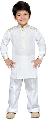 AJ Dezines Boys Festive & Party Pathani Suit Set(White Pack of 1