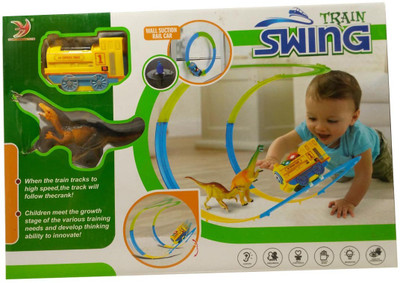 HALO NATION Kids Swing Train Track with Dinosaur Theme & Wall suction Rail Car - Fun Toy(Yellow)
HALO NATION Kids Swing Train Track with Dinosaur Theme & Wall suction Rail Car - Fun Toy(Yellow)