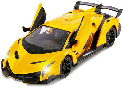 HALO NATION 1:16 Lamborgini Veneno Remote Control Car with Opening Doors (Rechargeable) (Yellow)(Yellow)