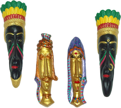 Rasoh village hand artz decorative handmade wall hanging jungliee tribal wall mask Decorative Showpiece - 29 cm(Terracotta, Multicolor)
Rasoh village hand artz decorative handmade wall hanging jungliee tribal wall mask Decorative Showpiece - 29 cm(Terracotta, Multicolor)