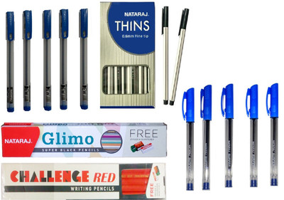 NATARAJ DEW BALL PEN + THINS BALL PEN + GLIMO PENCILS + CHALLENGE RED PENCILS + SURFER BALL PEN COMBO PACK
NATARAJ DEW BALL PEN + THINS BALL PEN + GLIMO PENCILS + CHALLENGE RED PENCILS + SURFER BALL PEN COMBO PACK