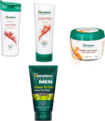 Himalaya dryness defense protein shampoo, dryness defense protein conditioner,protein hair cream, intense oil clear lemon face wash(Set of 4)
Himalaya dryness defense protein shampoo, dryness defense protein conditioner,protein hair cream, intense oil clear lemon face wash(Set of 4)