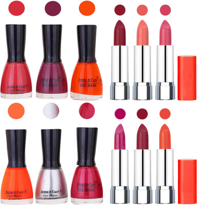 Aroma Care Wholesale Rate Combo of Nail Polish and Rythm Lipstick 647(Set of 12)