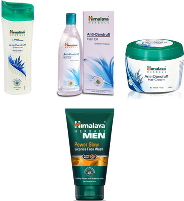 Himalaya anti dandruff shampoo, anti dandruff hair oil, anti dandruff hair cream, power glow face wash(Set of 4)
Himalaya anti dandruff shampoo, anti dandruff hair oil, anti dandruff hair cream, power glow face wash(Set of 4)