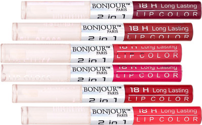 Bonjour Paris Matte Lipstick(Plum-Maroon-Pink-Rose Pink-Nude-Dark Red)