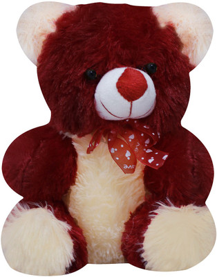 Casotec Cute Teddy Bear Stuffed Soft Plush Soft Toy - 22 cm(Red / Beige)