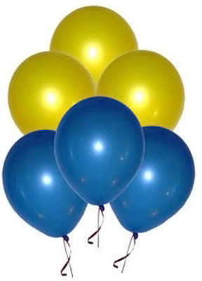 EVA Solid EVA0075 Balloon(Yellow, Blue, Pack of 50)