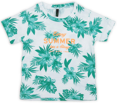 United Colors of Benetton Boys Printed Cotton T Shirt(Green, Pack of 1, 901