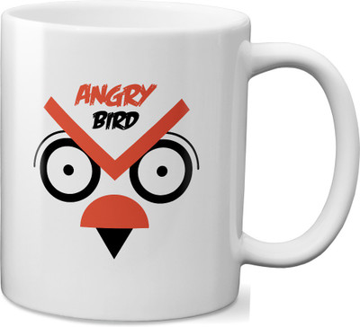 VOGALLY Funny Angry Bird Ceramic Mug(325 ml), Multicolor