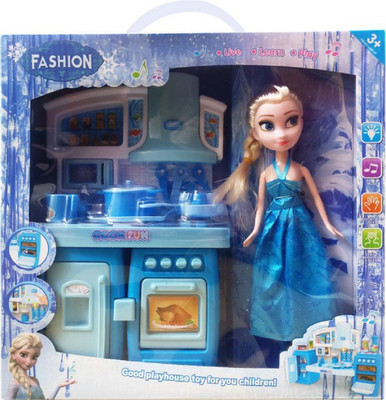 Techhark Frozen doll house kitchen set Dream Fashion(Blue)