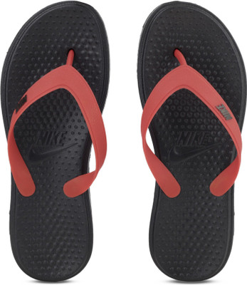 Nike SOLAY THONG Slippers, Black/track red-track red
