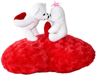Amardeep and Co Teddies on Heart 40cm - ad1123 - 40 cm(Red)