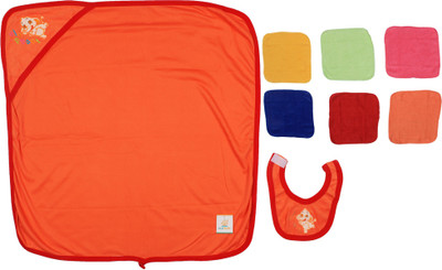 Ole Baby Cotton 350 GSM Bath Towel(Pack of 3, Orange)