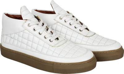 Zupero Men's The Urbane High White Stylish Leather Sneakers For Men(White