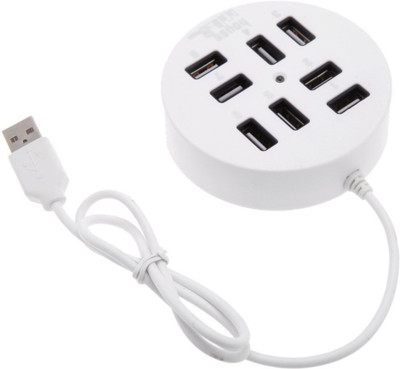 Oxyura 8 Ports Usb Hub Usb 2.0 Portable For Laptop/Notebook/PC White USB Adapter(White)