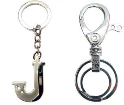 MGP Fashion Alphabets with metallic silver locking key chain 26 Locking Key Chain(Multicolor)