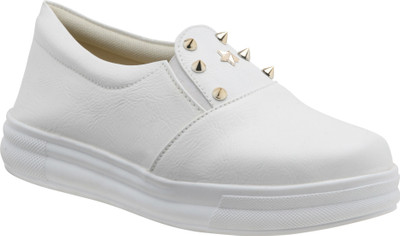 CUTE FEET Slip On Sneakers For Women(White, White_3