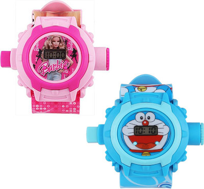 Arihant Retails ( Barbie and Doraemon ) Pink::Blue Watch - For Boys & Girls