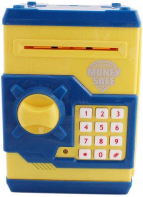 Goyal Money Safe Password Piggy Mini ATM Electronic Machine Coin Bank(Yellow)