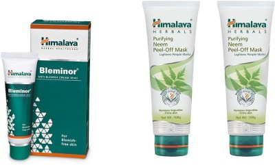 Himalaya Purifying Neem Peel Off Mask, Bleminor Anti Blemish Cream, Purifying Neem Peel Off Mask(Set of 3)
