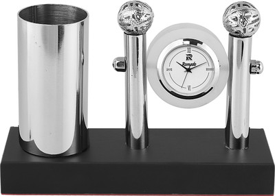 ROMADO Analog PEN HOLDER WITH PILLAR CLOCK Clock