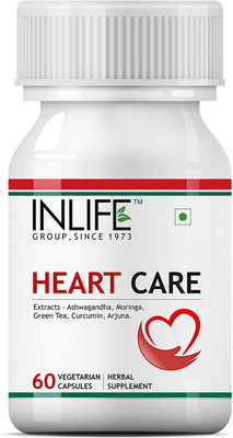 Inlife Heart Care Supplement - Arjuna, Moringa, Ashwagandha, Green Tea, Turmeric (Curcumin) Extracts 500 mg �- 60 Vegetarian Capsules(1 No)
Inlife Heart Care Supplement - Arjuna, Moringa, Ashwagandha, Green Tea, Turmeric (Curcumin) Extracts 500 mg �- 60 Vegetarian Capsules(1 No)